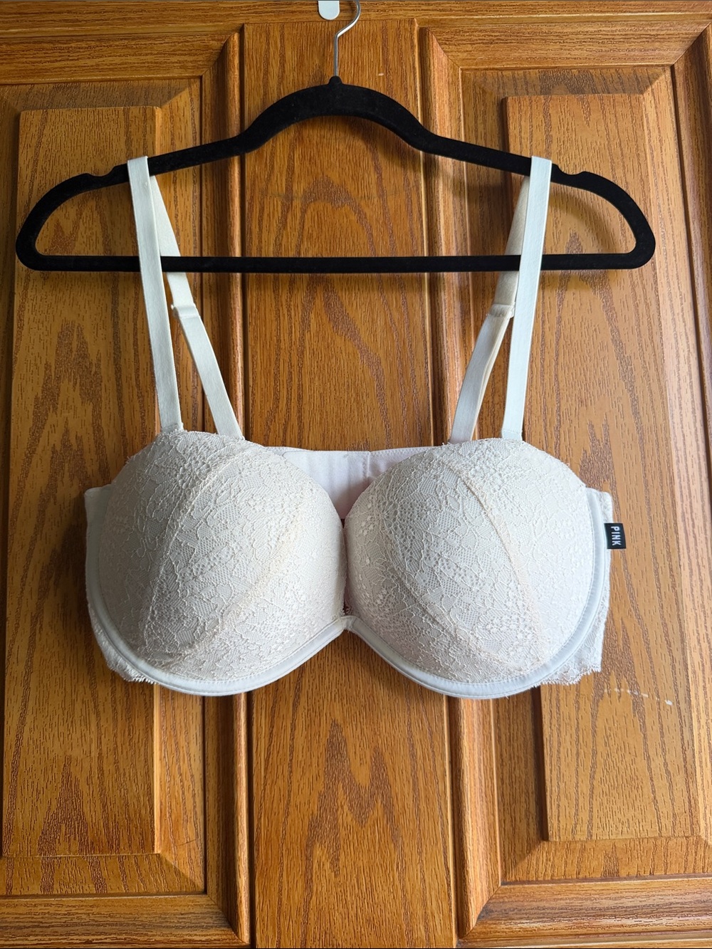 PINK Victoria's Secret Cream Lace Push-Up Bra